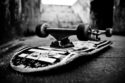 skateboard upside down