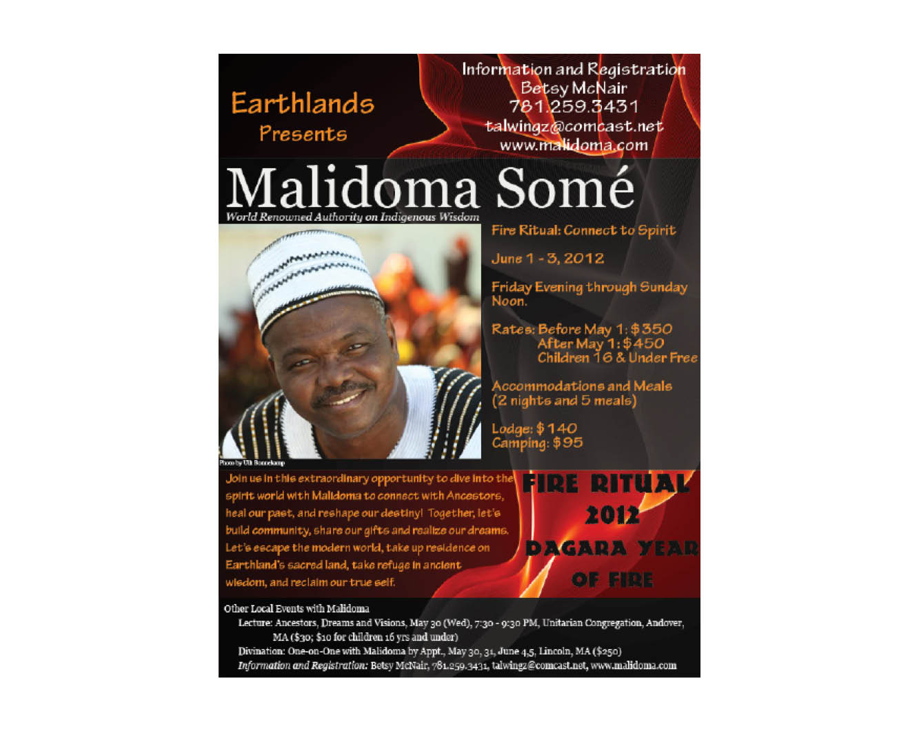 Slide: Malidoma - Fire Ritual e-flyer