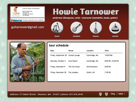Slide: Howie Tarnower - Tour Schedule