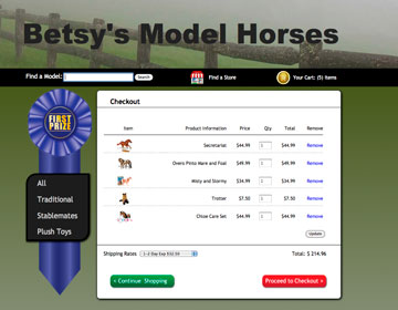 Slide: Model Horses - Checkout